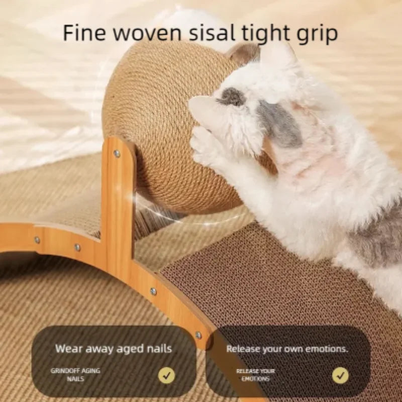 Griffoir Boule 2-en-1 en Bois & Sisal