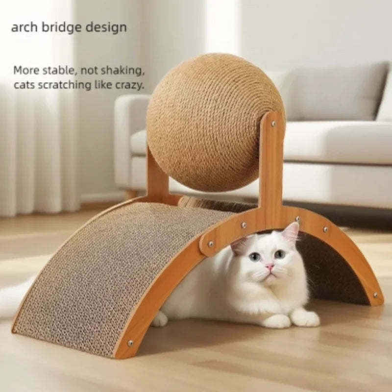 Griffoir Boule 2-en-1 en Bois & Sisal