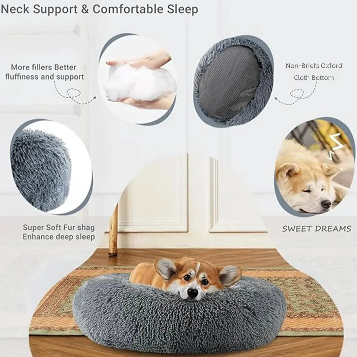 Panier Rond Moelleux pour Chien & Chat