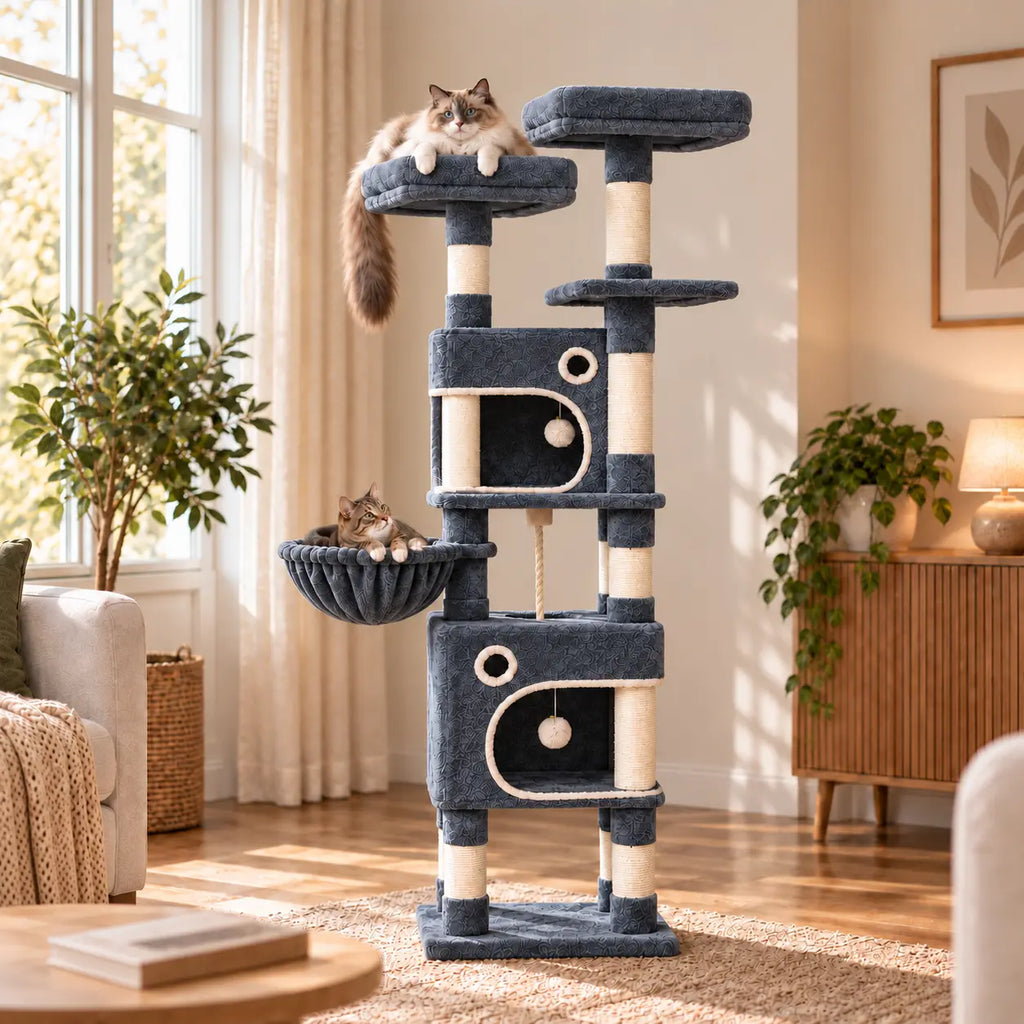 Arbre à Chat 161cm – 7 Niveaux & Grande Stabilité