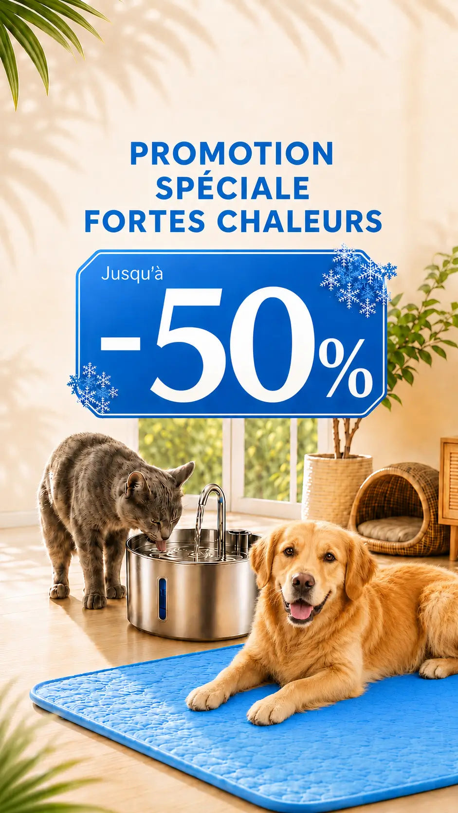 Offre spéciale fortes chaleurs jusqu'à -50% sur les accessoires pour chien et chat — La Maison de Chuck