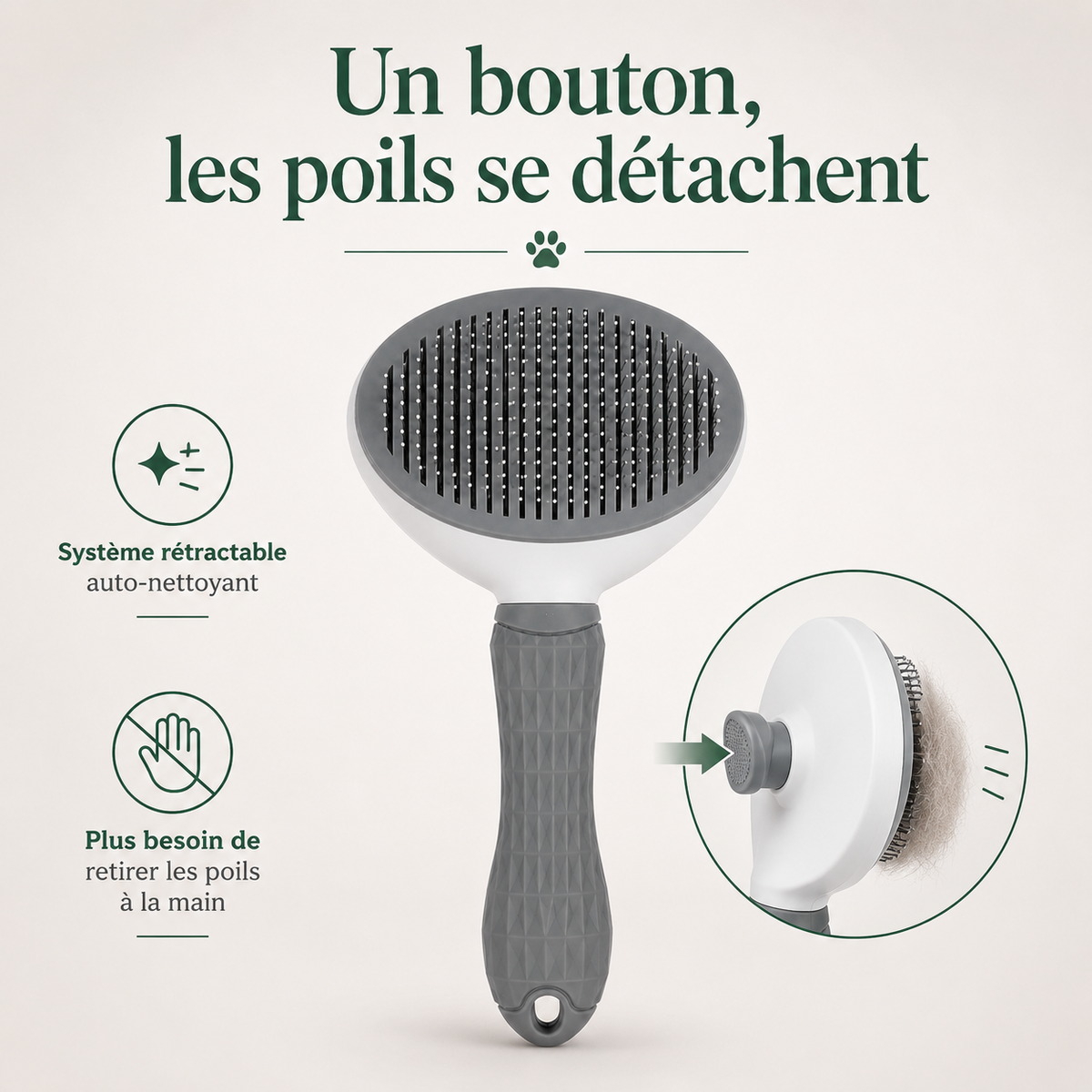 Brosse Auto-Nettoyante pour Chat & Chien — caractéristiques principales