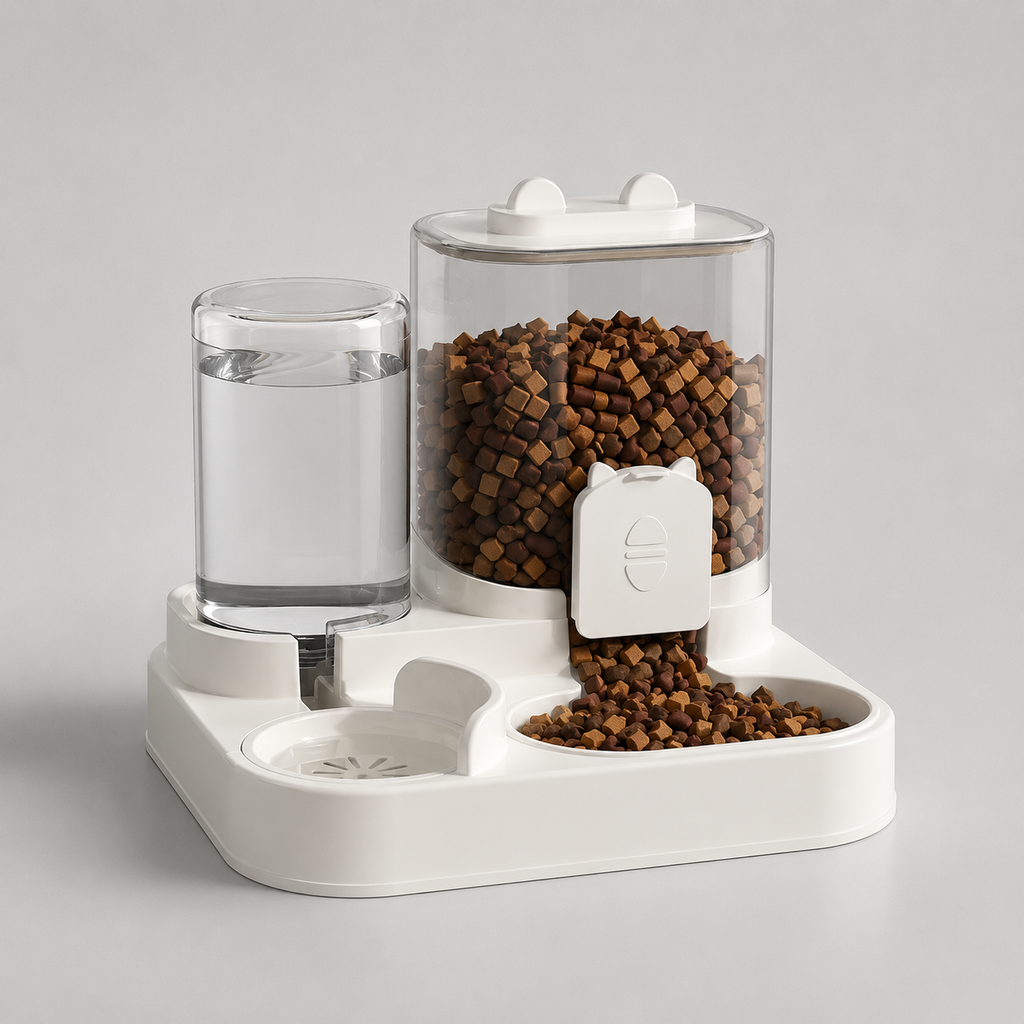 Distributeur de Croquettes avec Fontaine à Eau