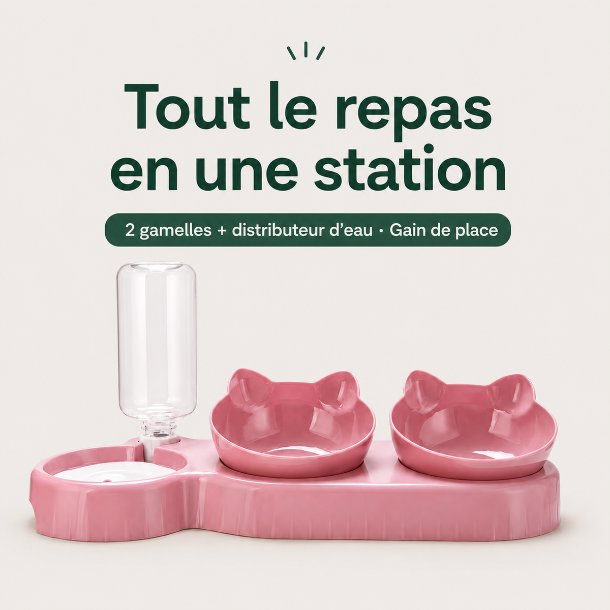 Gamelle 3-en-1 avec Distributeur d'Eau — caractéristiques principales