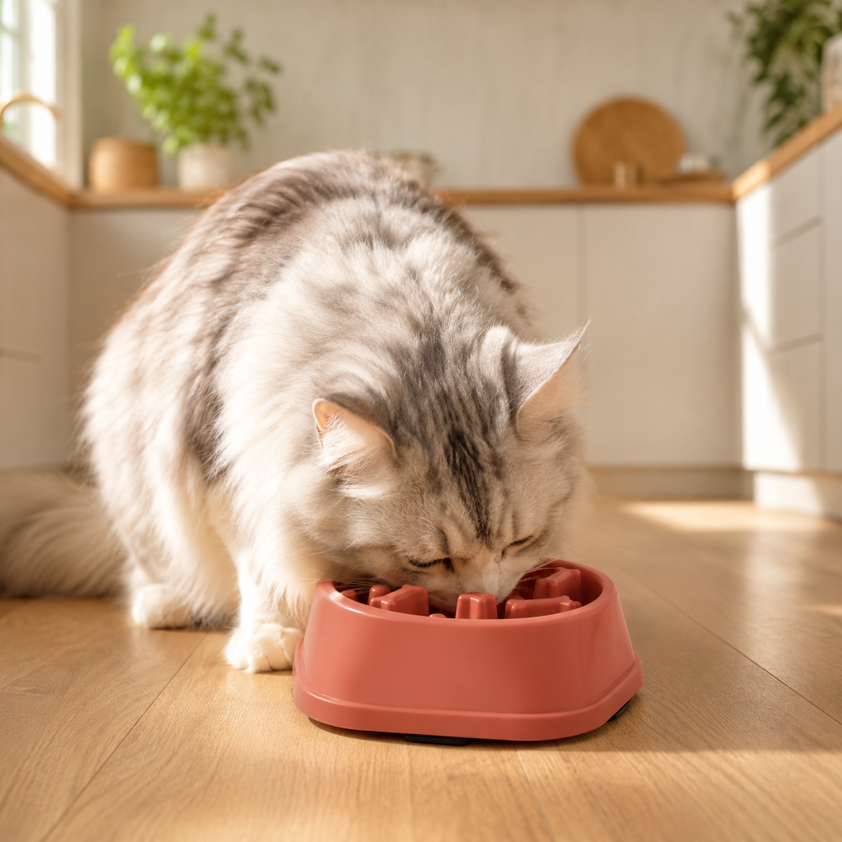 Gamelle Anti-Glouton pour Chien & Chat en situation, à la maison