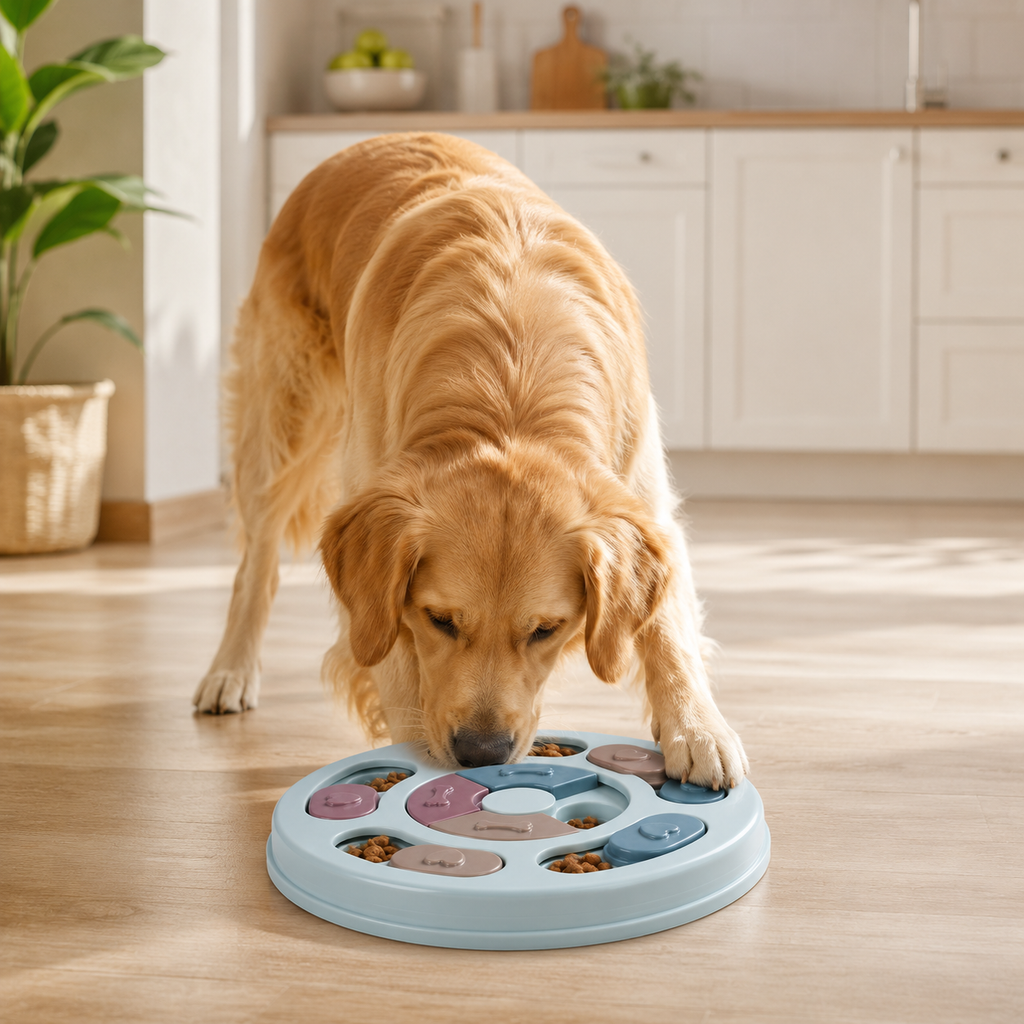 Gamelle Anti-Glouton pour Chien en situation, à la maison