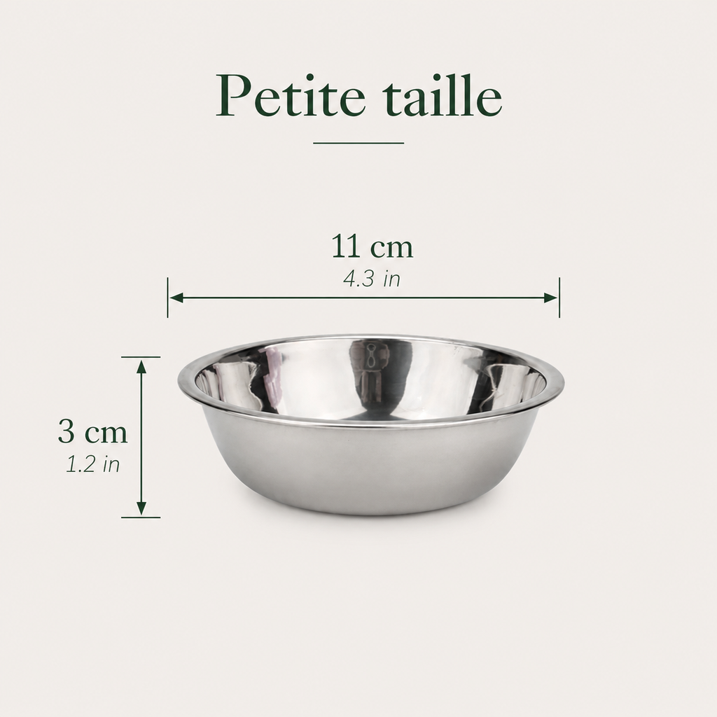 Gamelle Inox pour Chien & Chat et ses dimensions