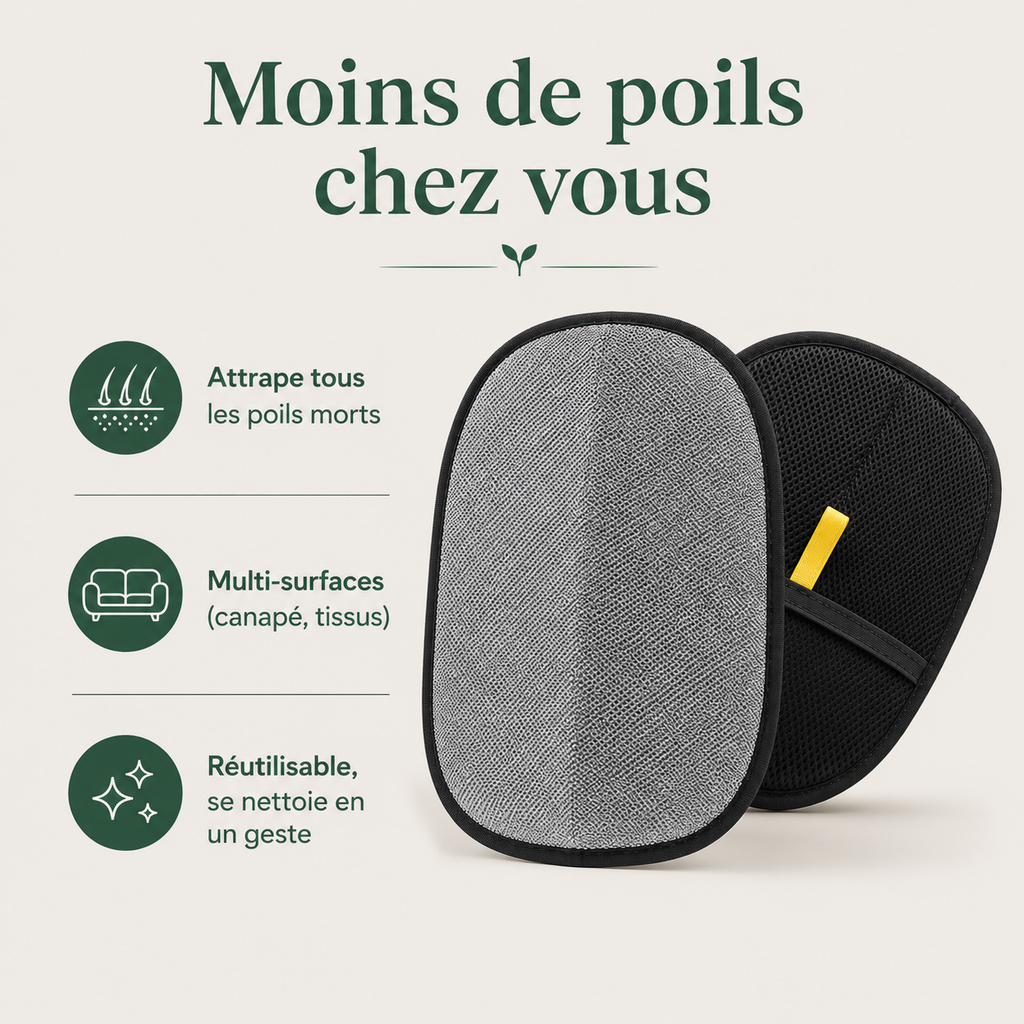 Gant de Toilettage Anti-Poils — caractéristiques principales