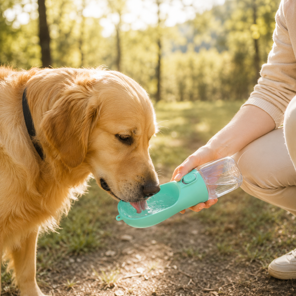 Gourde Portable pour Chien & Chat en situation, à la maison