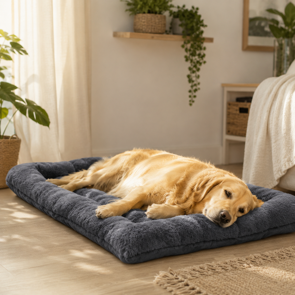 Grand Coussin Matelas pour Chien en situation, à la maison