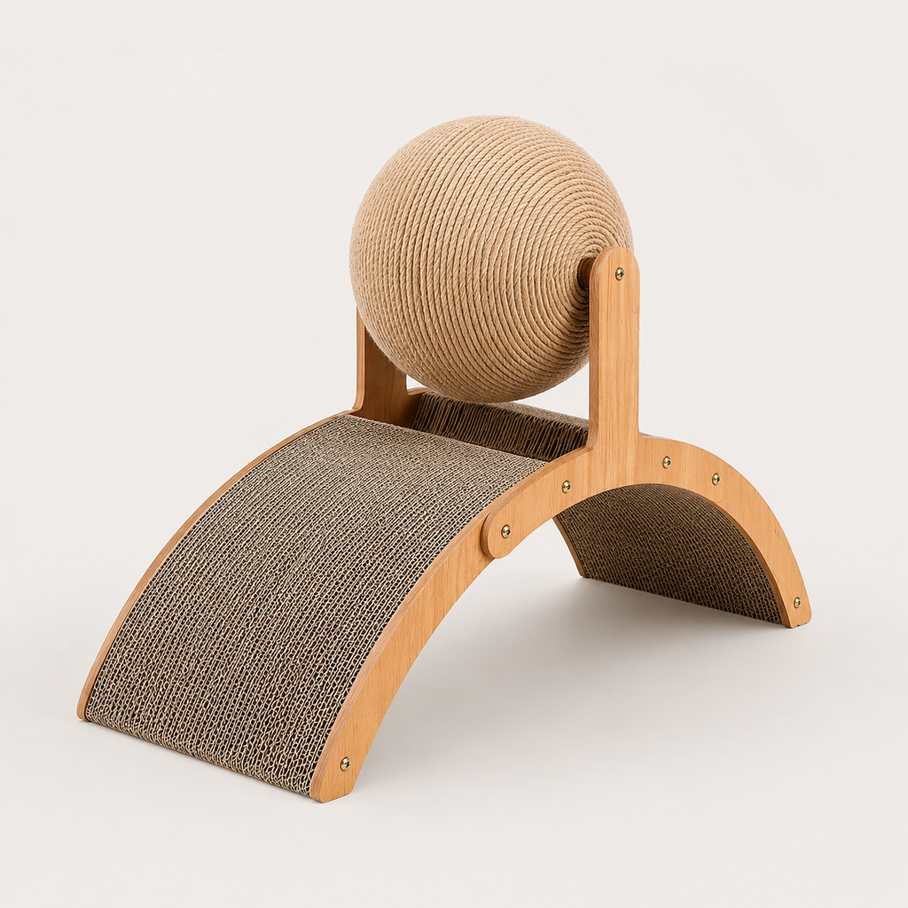 Griffoir Boule 2-en-1 en Bois & Sisal