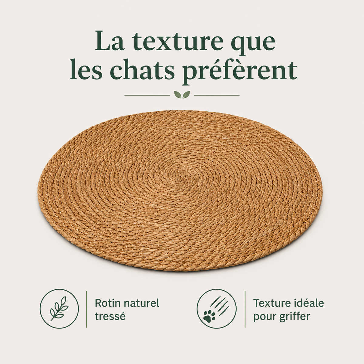 Griffoir Tapis en Rotin — caractéristiques principales