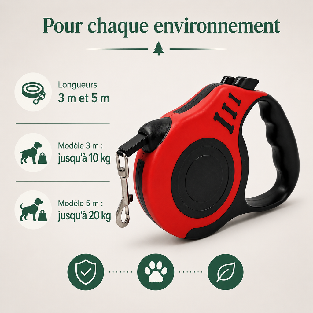 Laisse Rétractable pour Chien — bénéfices