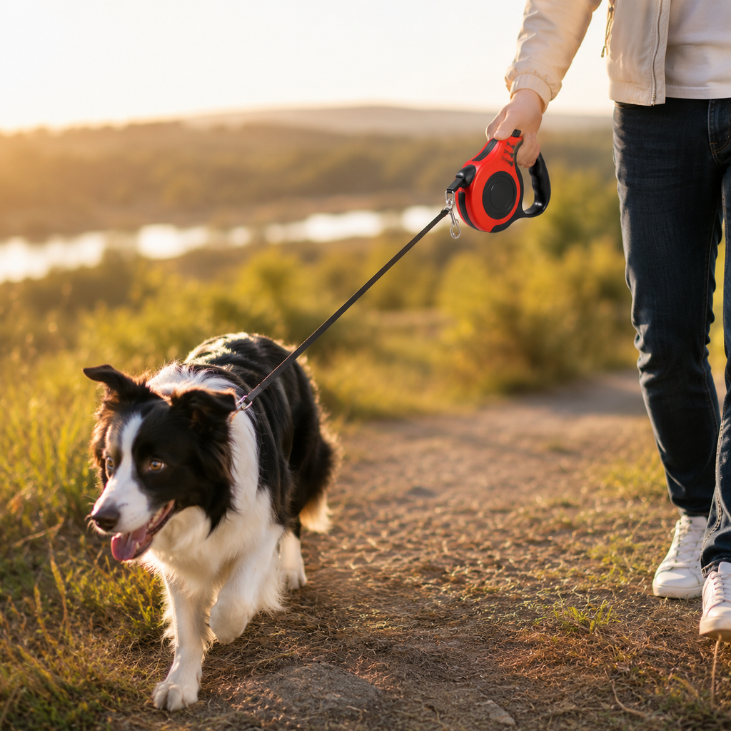 Laisse Rétractable pour Chien en situation, à la maison