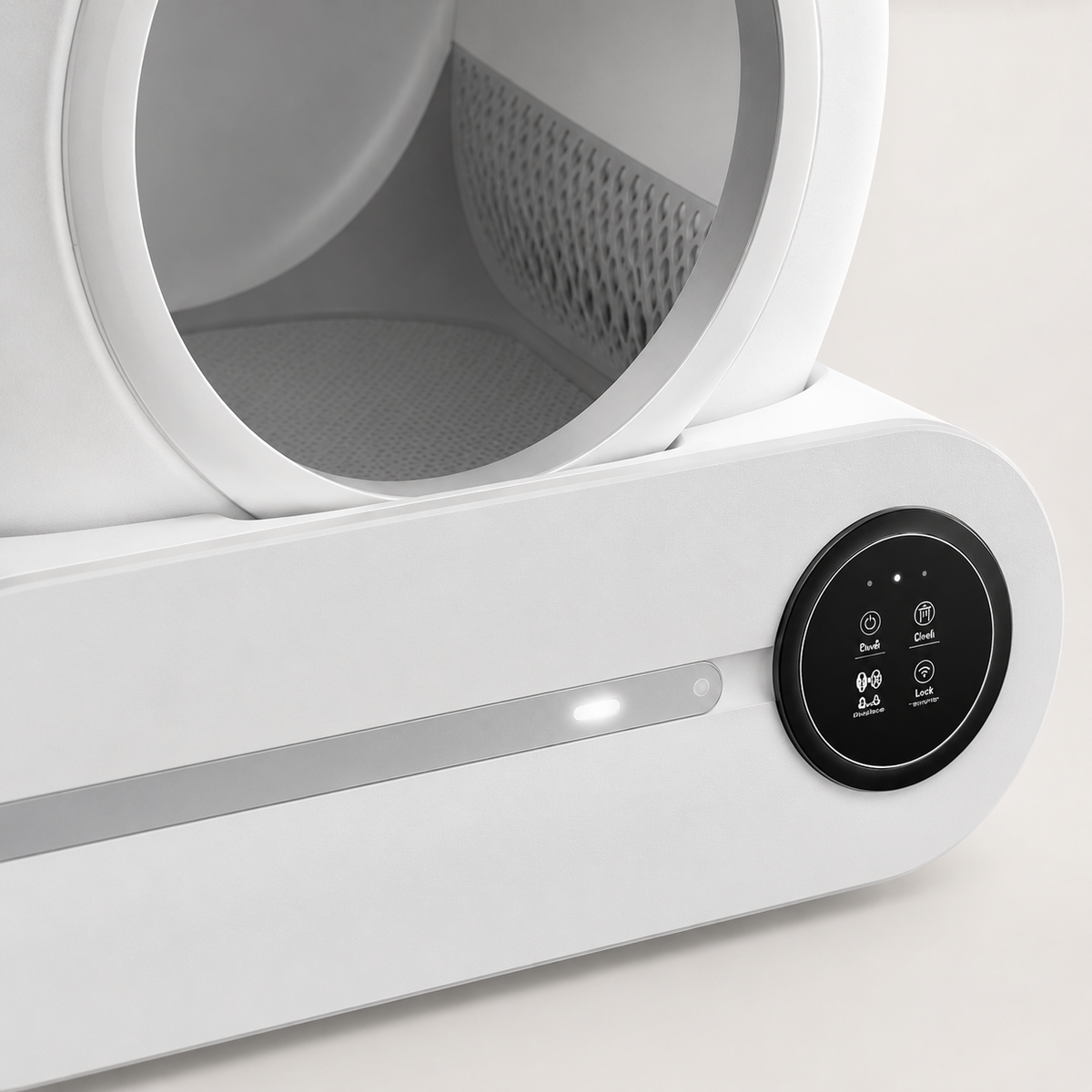 Litière Automatique Connectée pour Chat — détail de la matière et des finitions