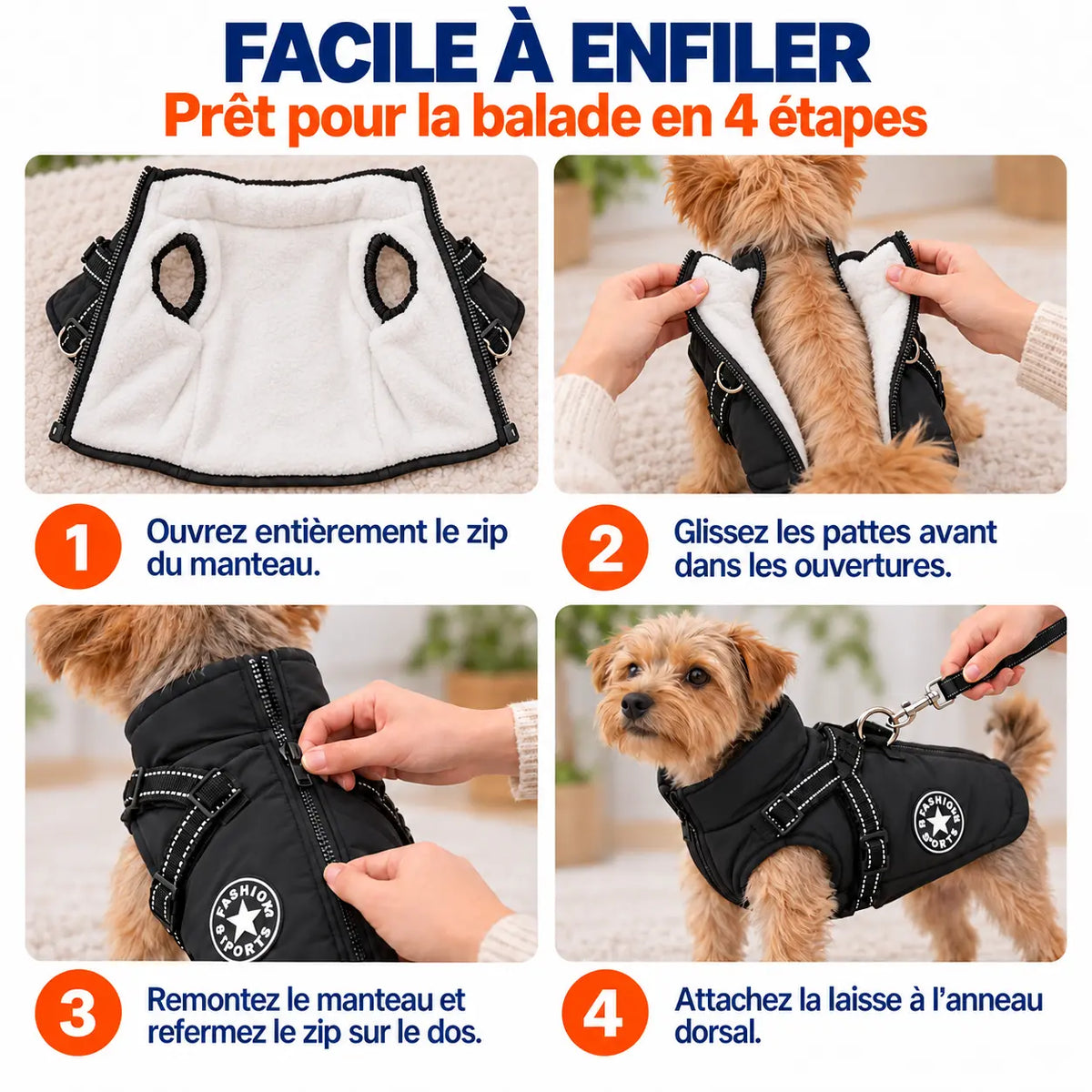 Manteau pour Chien en polaire et imperméable