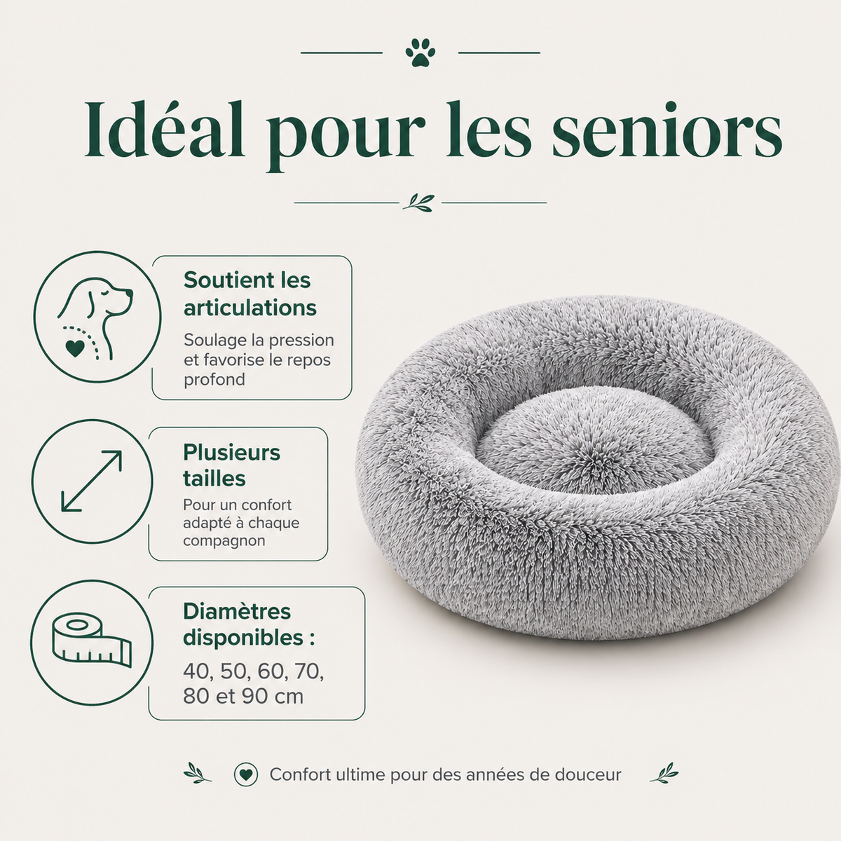 Panier Rond Moelleux pour Chien & Chat — bénéfices