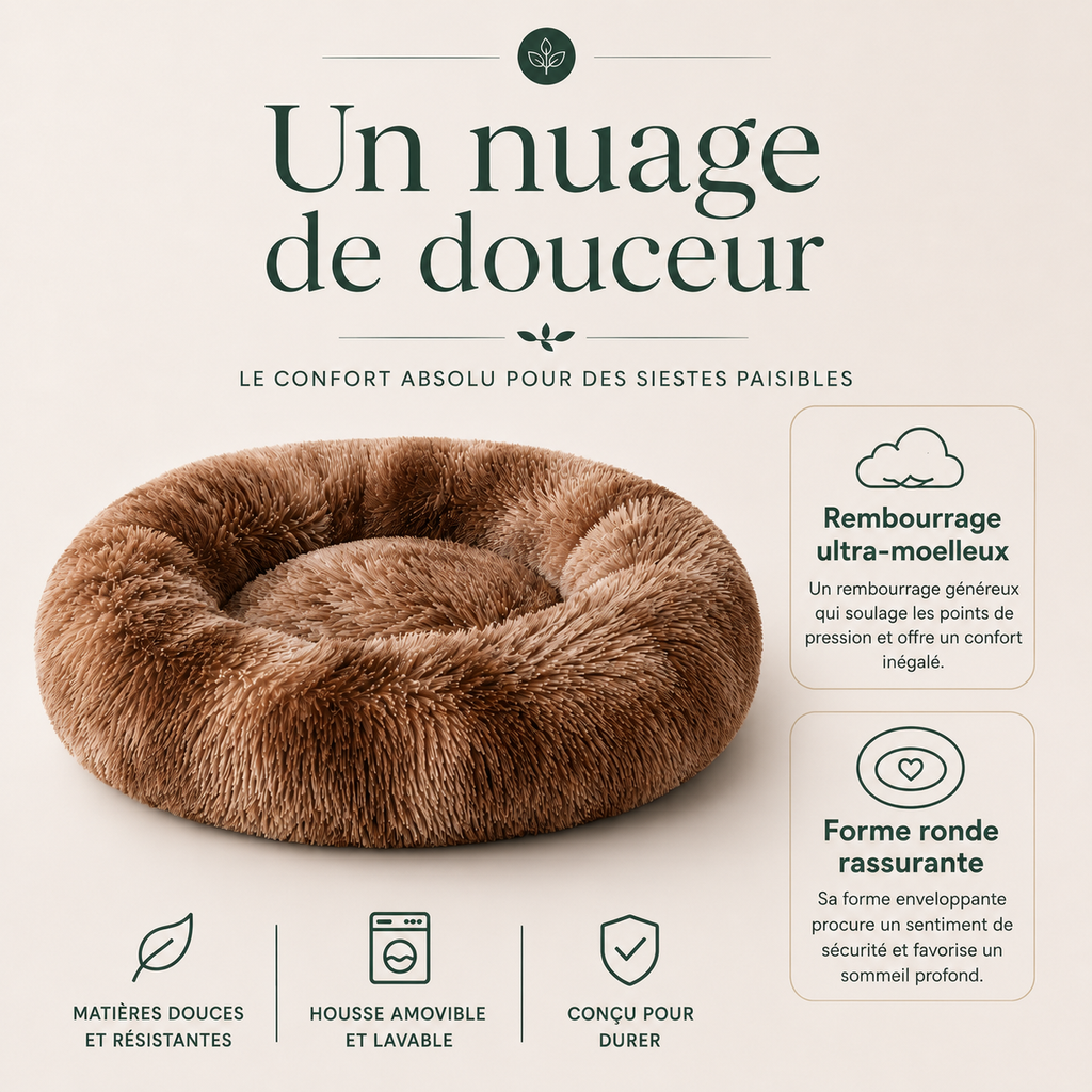 Panier Rond Moelleux pour Chien & Chat — caractéristiques principales