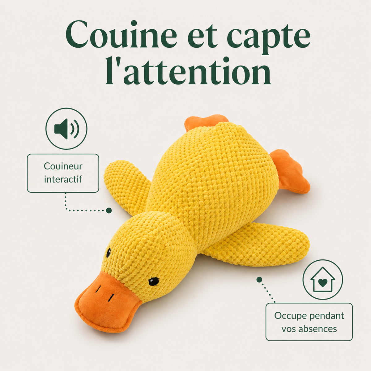 Peluche Canard pour Chien — caractéristiques principales