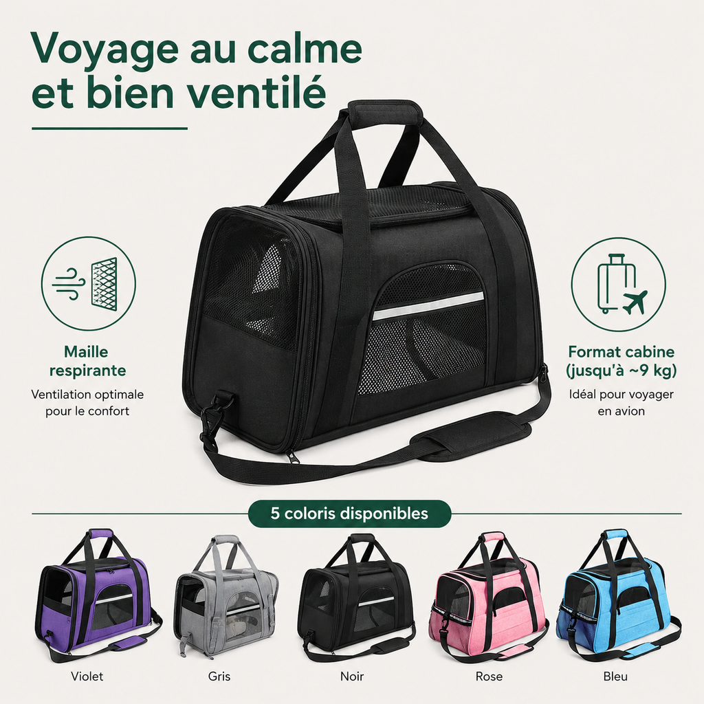 Sac de Transport pour Chat & Chien — caractéristiques principales