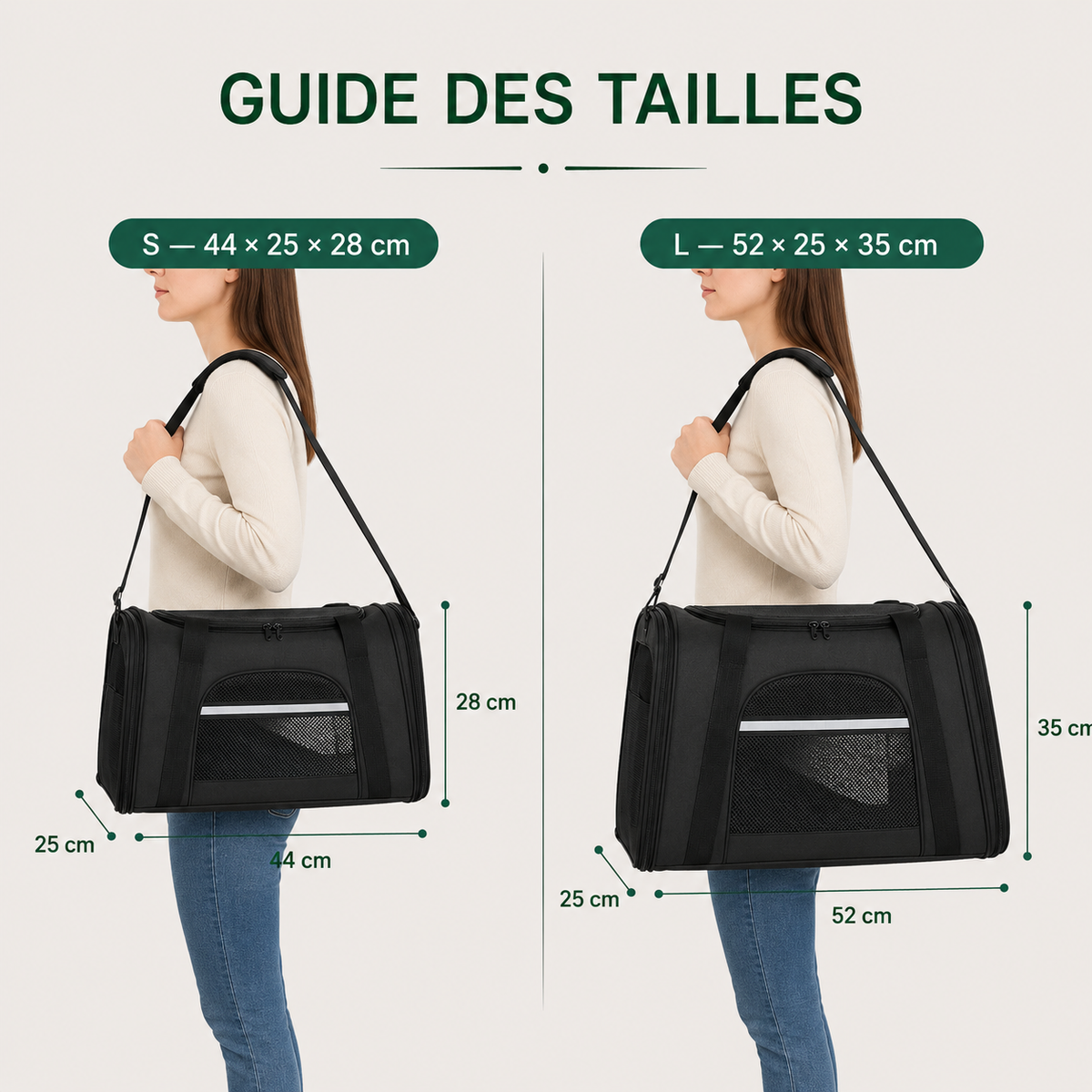Sac de Transport pour Chat & Chien et ses dimensions