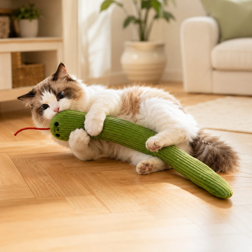 Serpent Interactif pour Chat en situation, à la maison