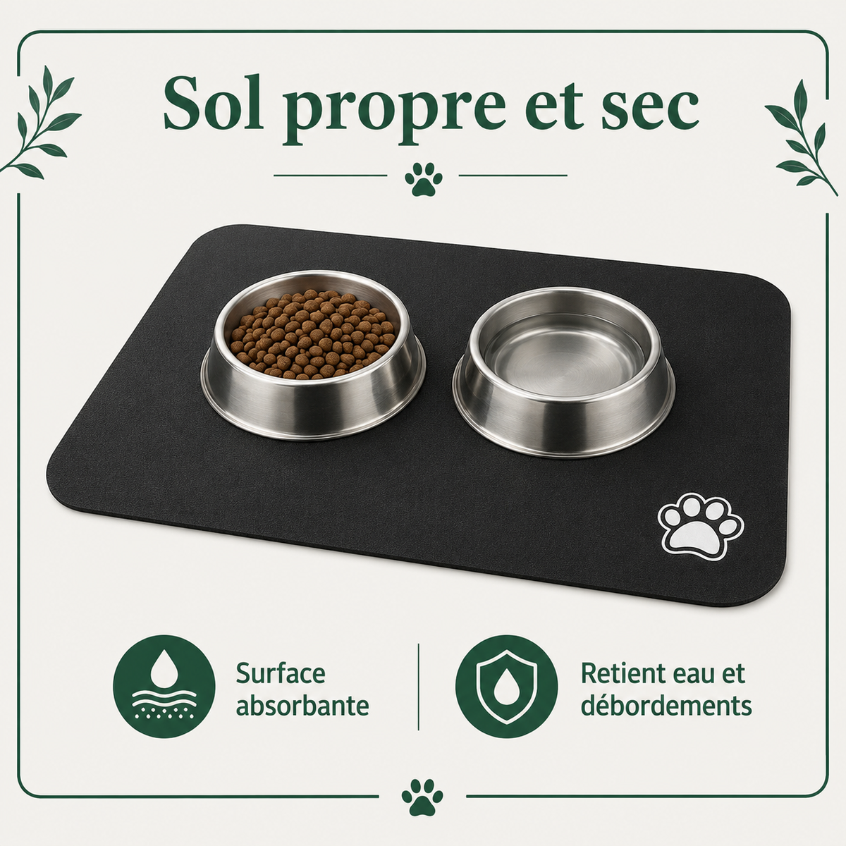 Tapis de Gamelle Absorbant — caractéristiques principales