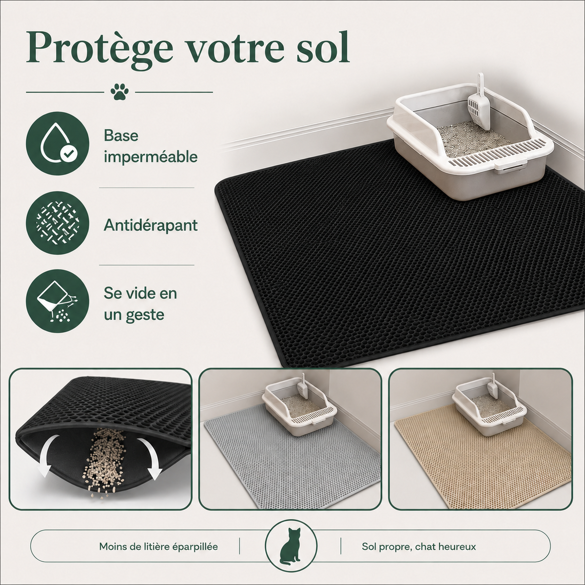 Tapis de Litière — bénéfices